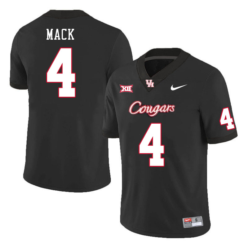 Men #4 Brandon Mack Houston Cougars College Football Jerseys Stitched-Black